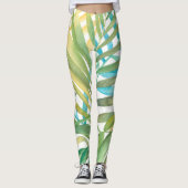 Leggings Feuilles de palmiers tropicaux (Devant)