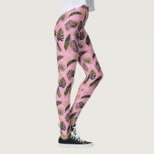 Leggings Feuilles de palmiers tropicaux roses (Droite)