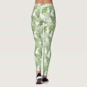 Leggings Feuilles de palmiers verts. Motif aquarelle (Dos)