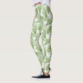 Leggings Feuilles de palmiers verts. Motif aquarelle (Gauche)