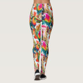 Leggings Feuilles de perroquets et palmiers 2 (Dos)