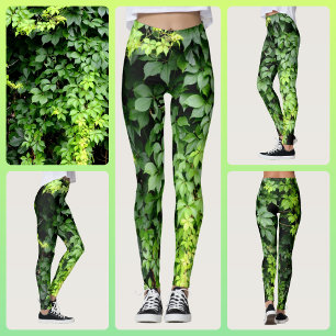 Leggings Feuilles de vigne de lierre vert luxuriant photogr