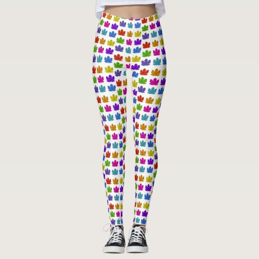 Leggings Feuilles d'érable colorés (Devant)