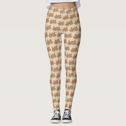 Leggings Feuilles d'érable du Vermont Feuille Sucre Candy V (Devant)