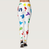 Leggings Feuilles d'impression recouvertes de lettres vives (Dos)