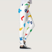 Leggings Feuilles d'impression recouvertes de lettres vives (Droite)
