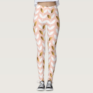 Leggings Feuilles d'or élégantes : Rosy Vintage.