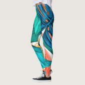 Leggings Feuilles Du Printemps Tropical Et De L'Été (Gauche)
