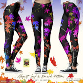 Leggings Feuilles élégantes et Motif de branches