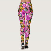 Leggings feuilles et fleurs tropicaux (Dos)