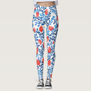 Leggings Feuilles floraux : Motif naturel sans transparence