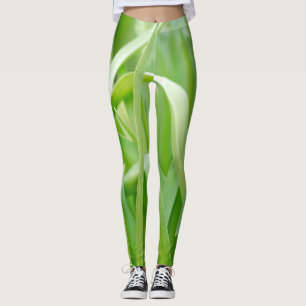 Leggings Feuilles fraîches de plante verte