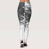 Leggings Feuilles Monochrome Noir Blanc Palm Tree (Dos)