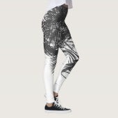 Leggings Feuilles Monochrome Noir Blanc Palm Tree (Droite)