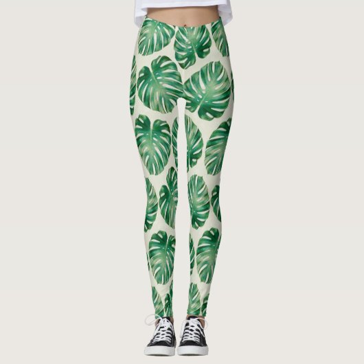 Leggings Feuilles Monstera (Devant)