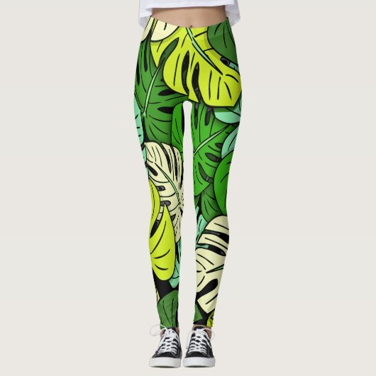 Leggings Feuilles Monstera #3 (Devant)