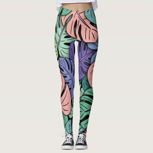 Leggings Feuilles Monstera #8 (Devant)