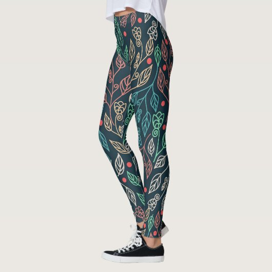 Leggings Feuilles multicolores foncés (Gauche)