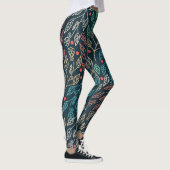 Leggings Feuilles multicolores foncés (Droite)