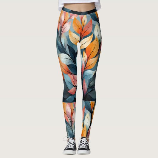 Leggings Feuilles multicolores Thunder_Cove (Devant)