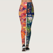 Leggings Feuilles orange et vert (Dos)