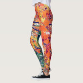 Leggings Feuilles orange et vert (Gauche)