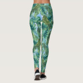 Leggings Feuilles plantes verts tropicaux (Dos)