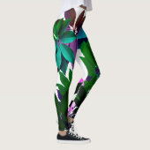 Leggings Feuilles Roses et Vertes (Droite)