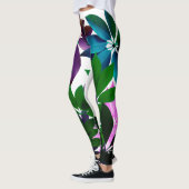 Leggings Feuilles Roses et Vertes (Gauche)