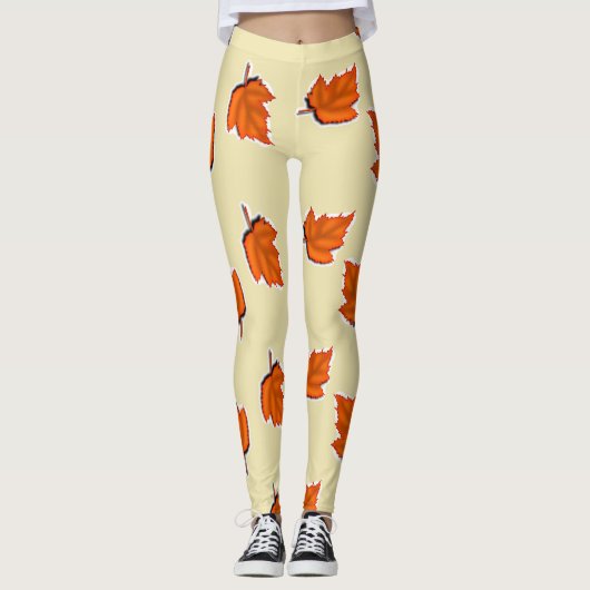 Leggings feuilles secs Brown (Devant)