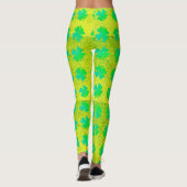 Leggings Feuilles shamrock Neon Green Parties scintillant J (Dos)
