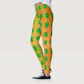 Leggings Feuilles shamrocks Parties scintillant verte Jour  (Gauche)