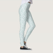 Leggings Feuilles tombés Motif Sml Lt Turquoise en blanc (Droite)