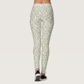 Leggings Feuilles tombés Sml Motif Vert sur crème (Dos)
