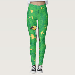Leggings Feuilles toucans et bananes