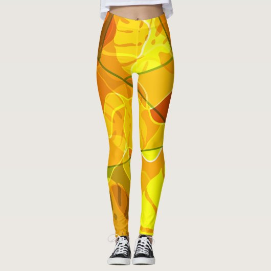 LEGGINGS FEUILLES TROPICALES ABSTRAITES (Devant)