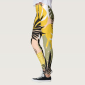 Leggings Feuilles Tropicales Abstraites Modernes & Points (Gauche)