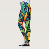 Leggings Feuilles Tropicales Fleurir Art (Gauche)