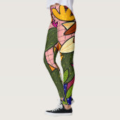 Leggings feuilles tropicaux Abstraits et fleurs (Gauche)