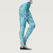 Leggings Feuilles tropicaux Aqua Blue (Droite)