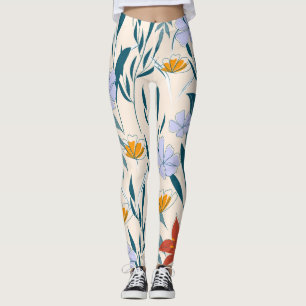 Leggings Feuilles tropicaux : Arrière - plan Abstrait à la
