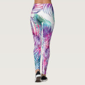 Leggings Feuilles tropicaux de palmiers, aquarelle motifs f (Dos)