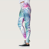 Leggings Feuilles tropicaux de palmiers, aquarelle motifs f (Gauche)