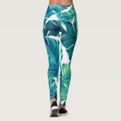 Leggings Feuilles tropicaux, design graphique, palmiers réa (Dos)