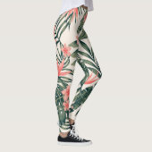 Leggings Feuilles tropicaux, papier peint joyeux sur la pla (Droite)