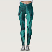 Leggings Feuilles tropicaux rayonnants (Devant)