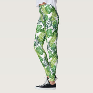 Leggings Feuilles tropicaux verts