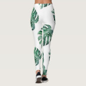 Leggings Feuilles tropicaux verts, motif aquarelle (Dos)