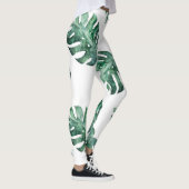 Leggings Feuilles tropicaux verts, motif aquarelle (Droite)