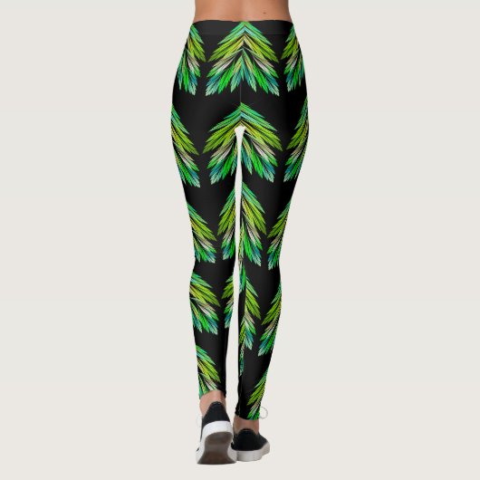 Leggings Feuilles vert néon - fractal, (Dos)